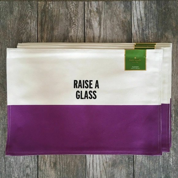 KATE SPADE Place Mat Set of 4 Raise a Glass